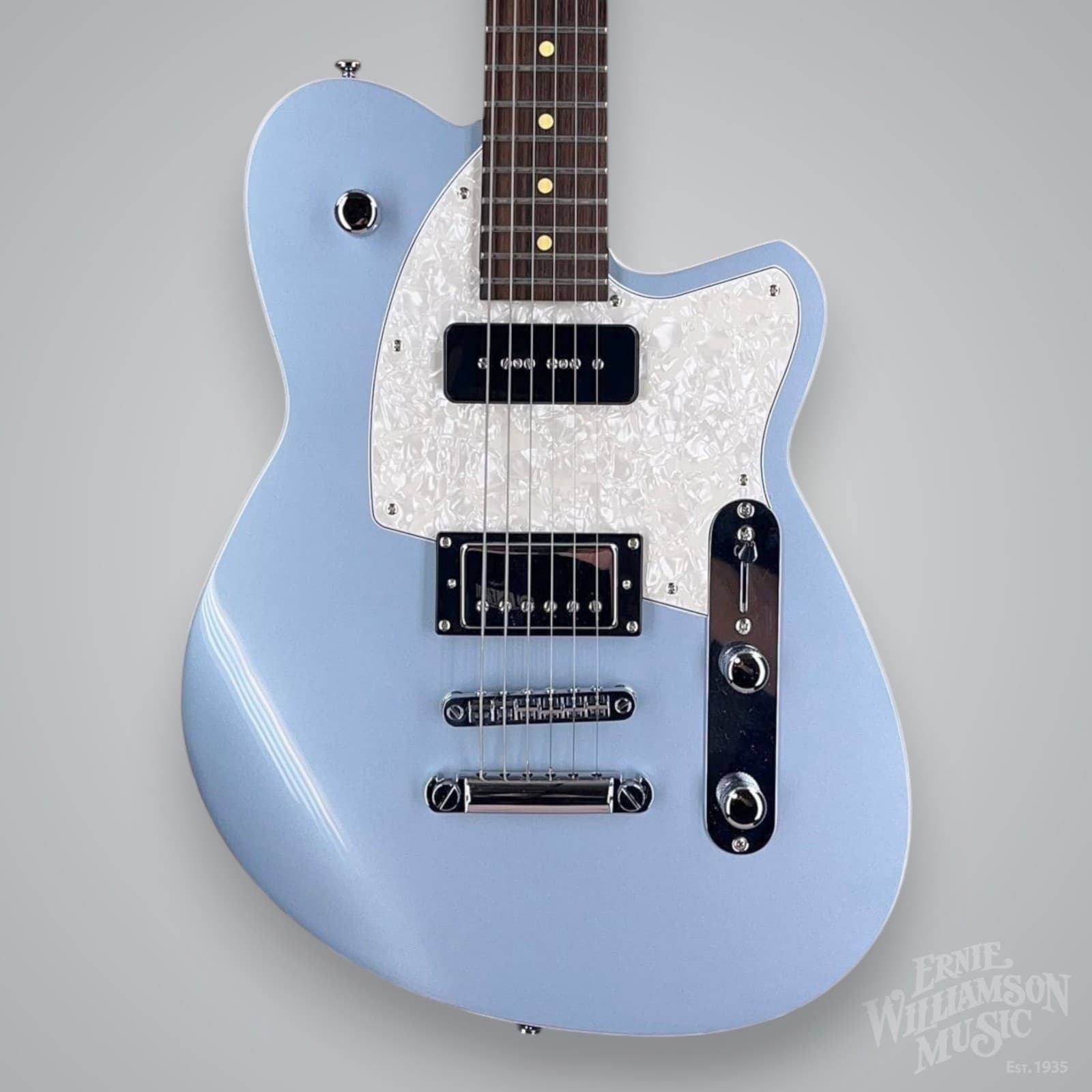 Reverend Double Agent OG - Metallic Silver Freeze with Pearloid White Pickguard
