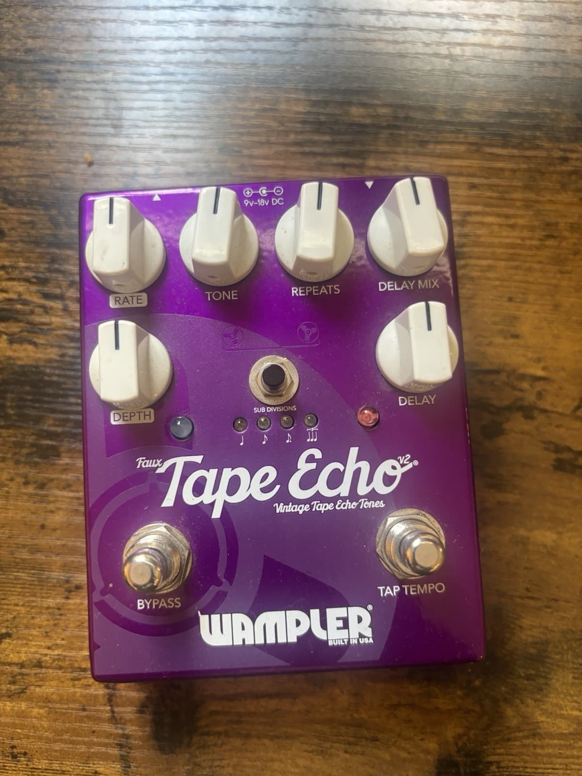 Wampler Faux Tape Echo V2 Analog Tape Echo Delay Guitar Effects Pedal