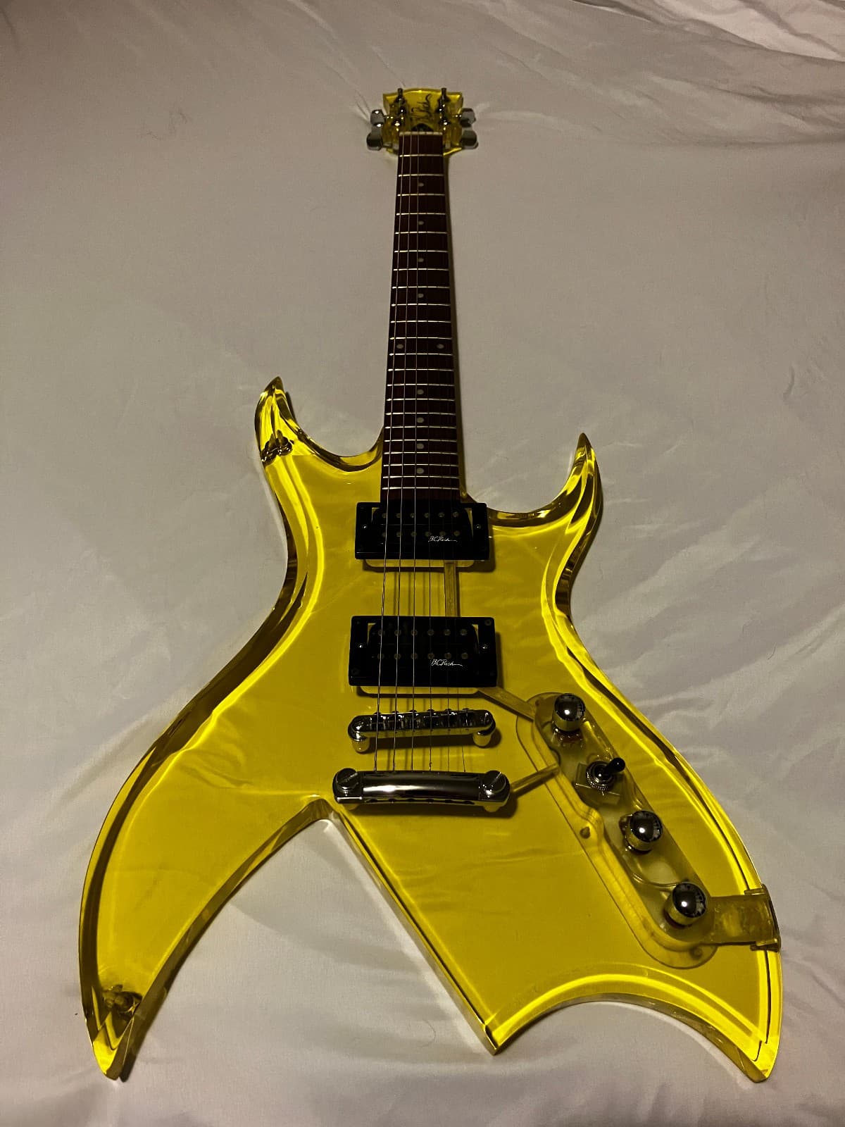 Ultra-Rare B.C. Rich Bich YELLOW ACRYLIC lucite translucent guitar