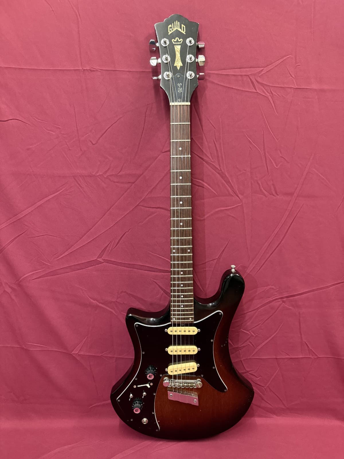 Vintage Guild S-70 Sunburst Lefty Electric Guitar w/ Case