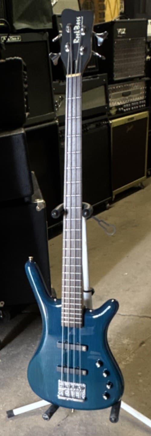 Warwick RockBass Electric Bass Guitar 4 String Blue w/ Hard Case