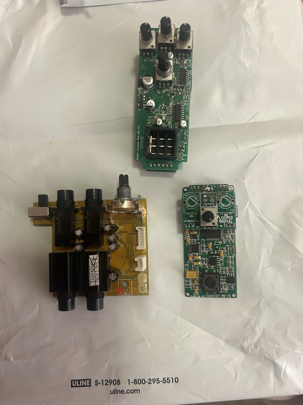 Guitar Effects PCB Lot - looper/unknown - Parts Or Repair
