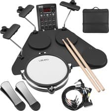 LEKATO Quiet Electronic Drum Pads 220+ Sounds, 2 Foot Pedals, Portable Drum Set