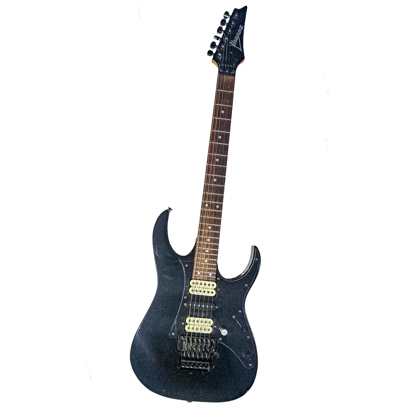 Ibanez RG550 Genesis Electric Guitar Black/Cream Pick-Ups—Missing Spring Cover
