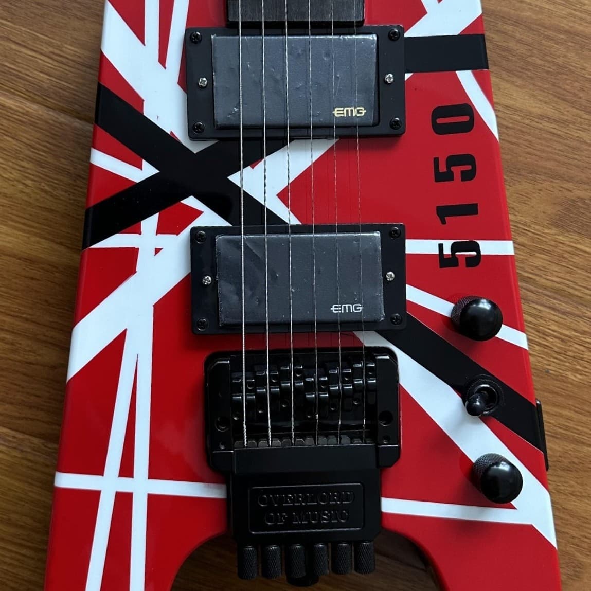 Tribute 5150 Headless Electric Guitar 24Fret 6String Floyd Rose Tremolo ShipUS