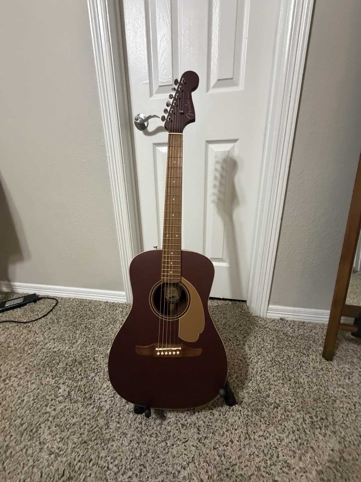 Fender Malibu Player Acoustic-Electric Guitar - Burgundy Satin