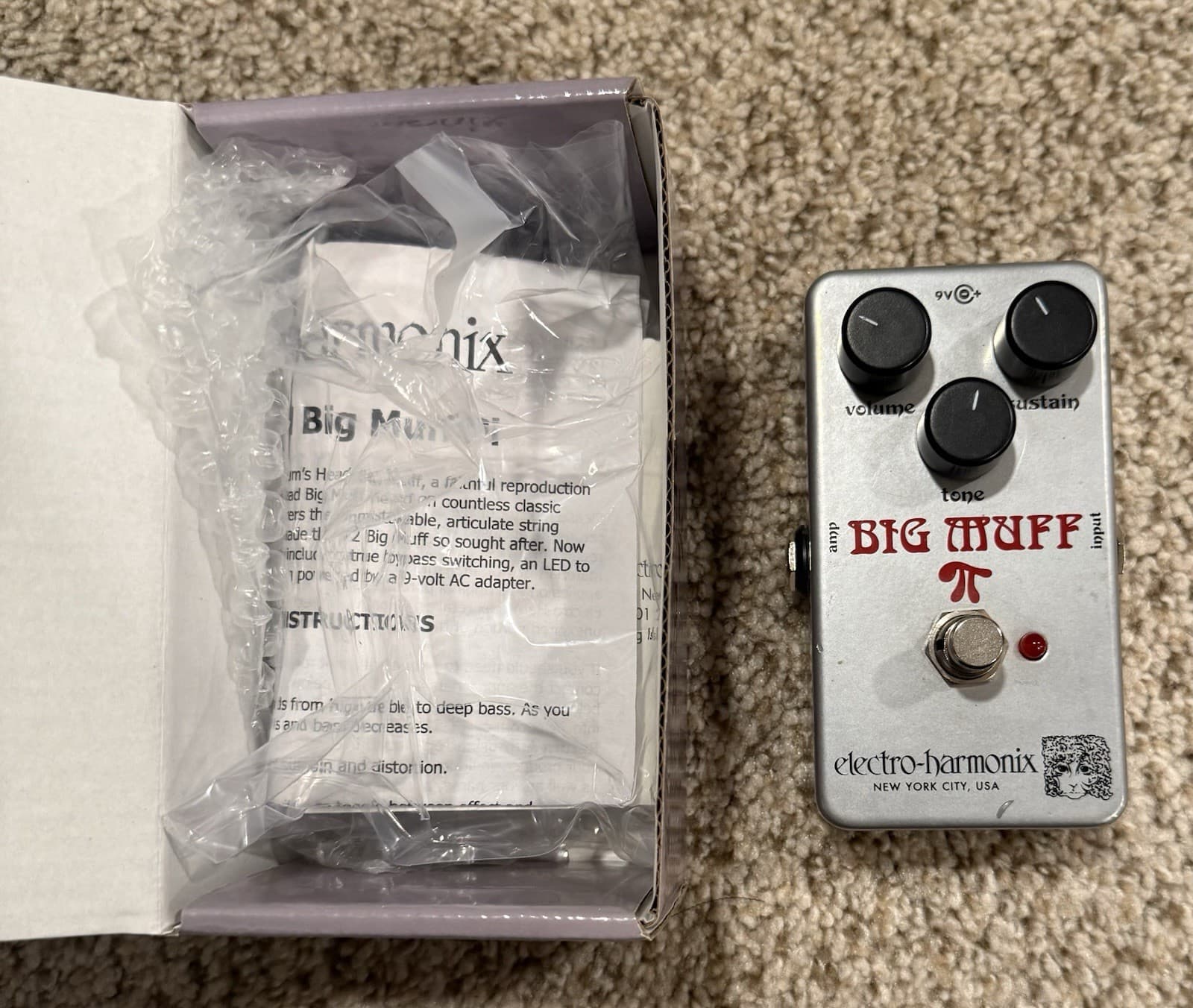 Guitar Pedal - Electro-Harmonix Ram's Head Big Muff Pi Fuzz Pedal - Mint