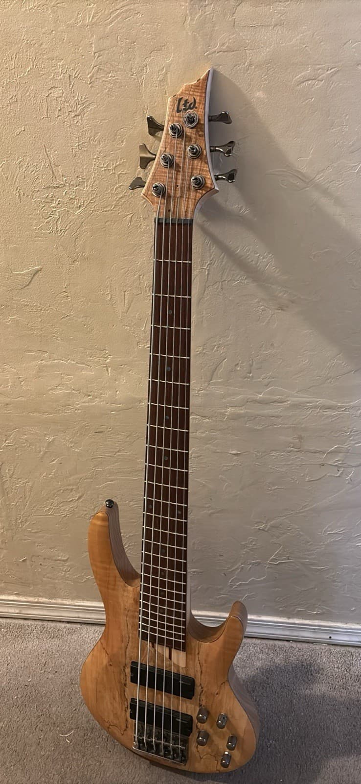 ESP LTD B-206SM 6-String Electric Bass, Solid Body, Spalted Maple, RH