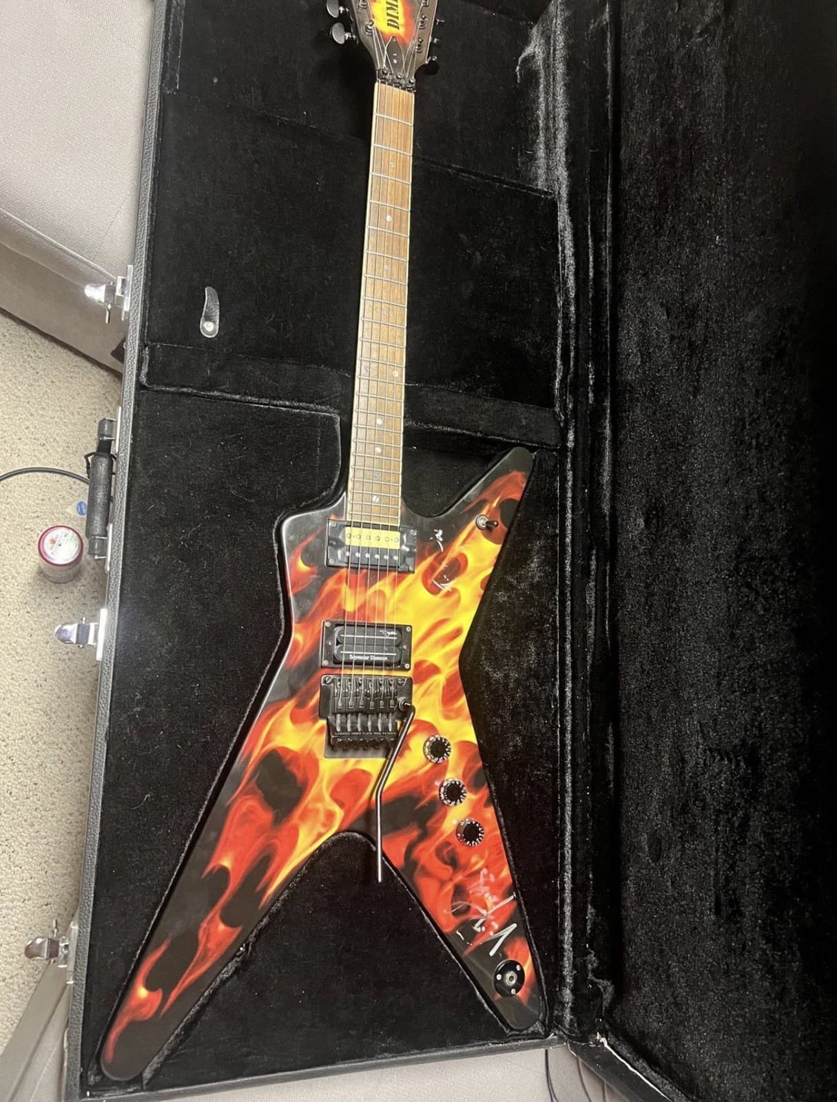 Dean ML Dime O Flame Signed By Vinnie Paul Of Pantera