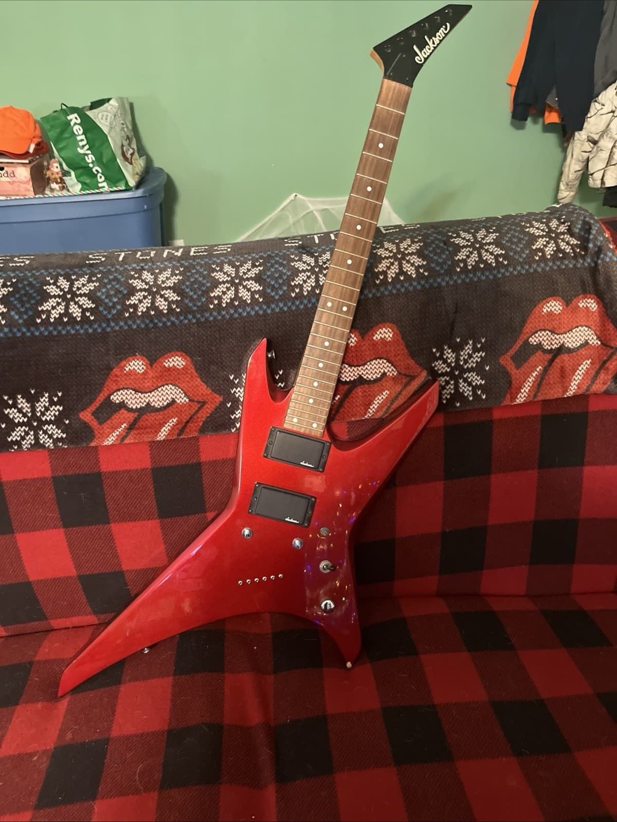 Custom Red Explorer Electric Guitar Mahogany Body&Neck HHH Pickups Gold Hardware