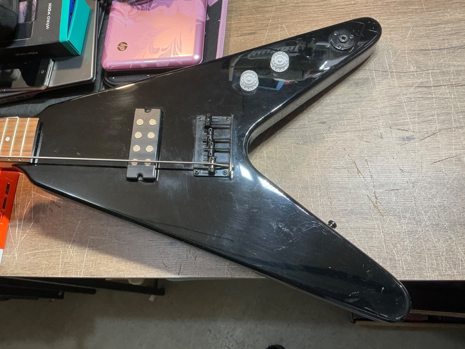 dean flying v bass guitar