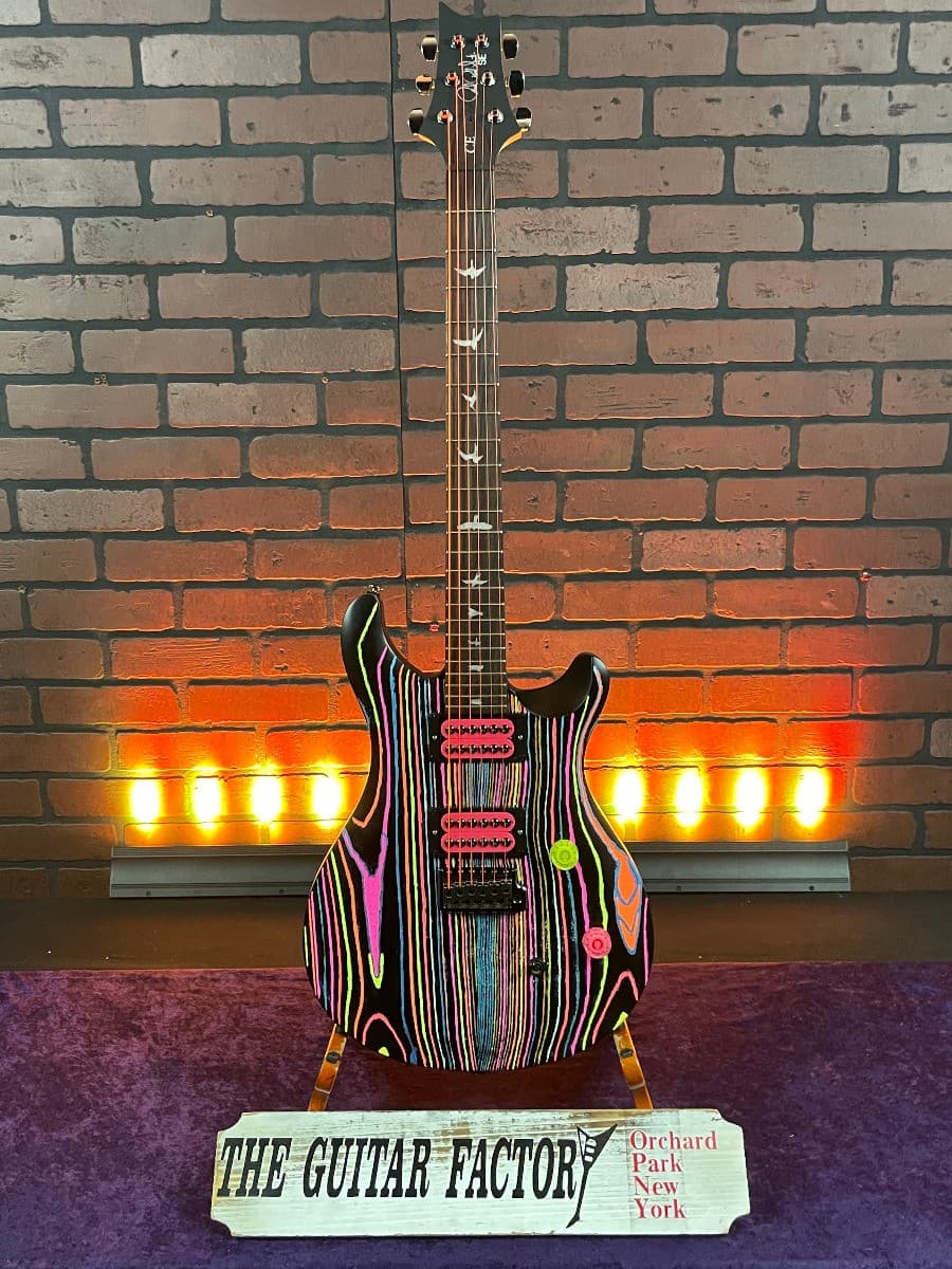 TGF Chop Shop Custom Modified PRS SE Sandblasted CE 24 "Neon Dream" Electric ...