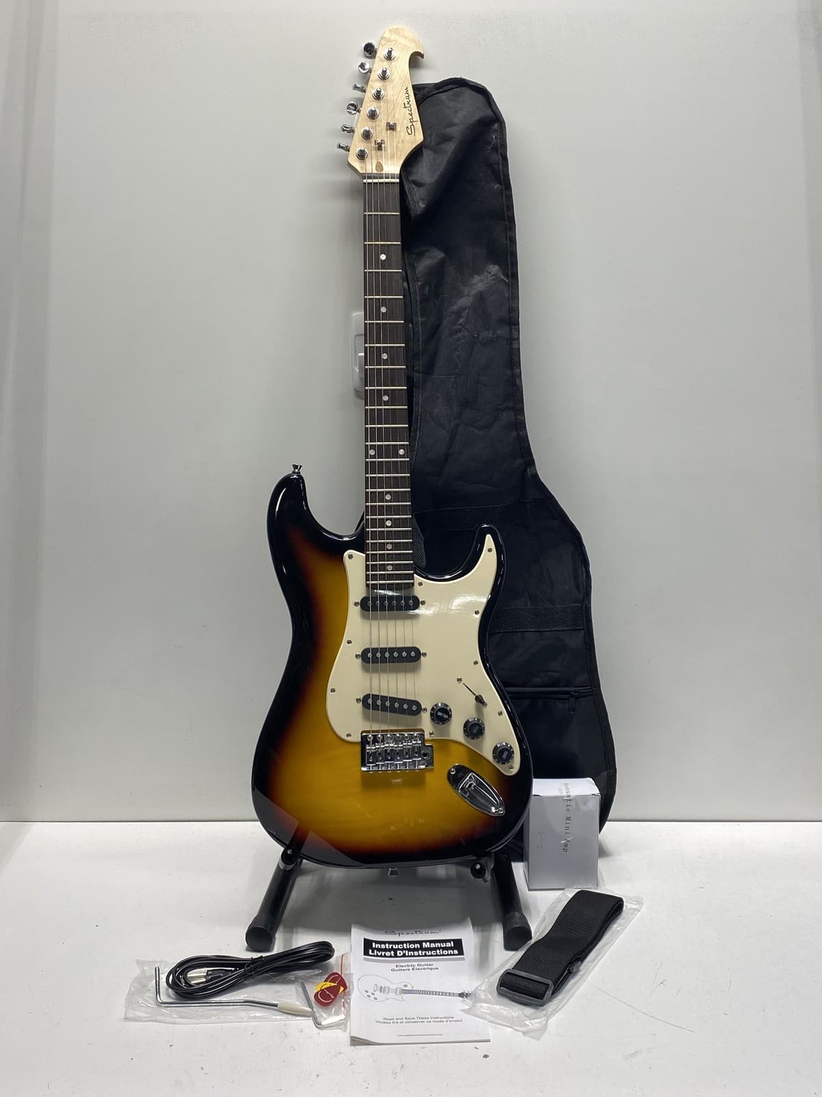 Spectrum Strat Style Sunburst Electric Guitar Instrument Right Handed