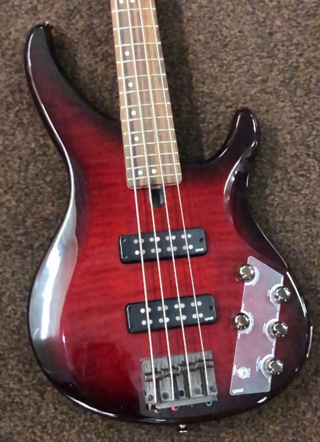 Yamaha TRBX604FM 4-String Electric Bass Guitar - Trans Red - USED