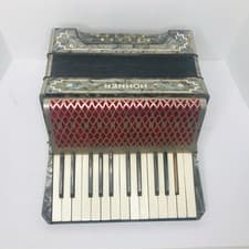 Vintage Hohner 25 Key 12 Button Piano Accordion Polka Instrument - Working *Read