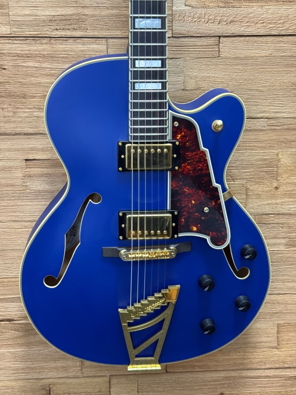 D'Angelico Deluxe DH Hollowbody Electric Guitar- 2017 Matte Royal Blue LE w/OHSC