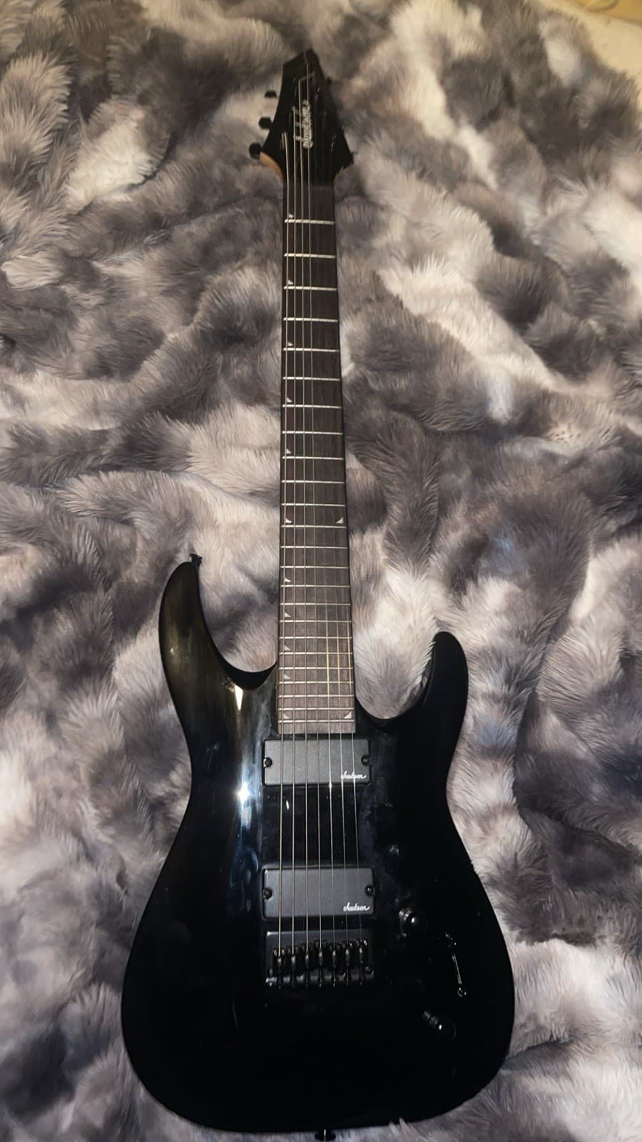 Jackson Dinky JS22-7 DKA HT Arch Top Satin 7-String Electric Guitar Black