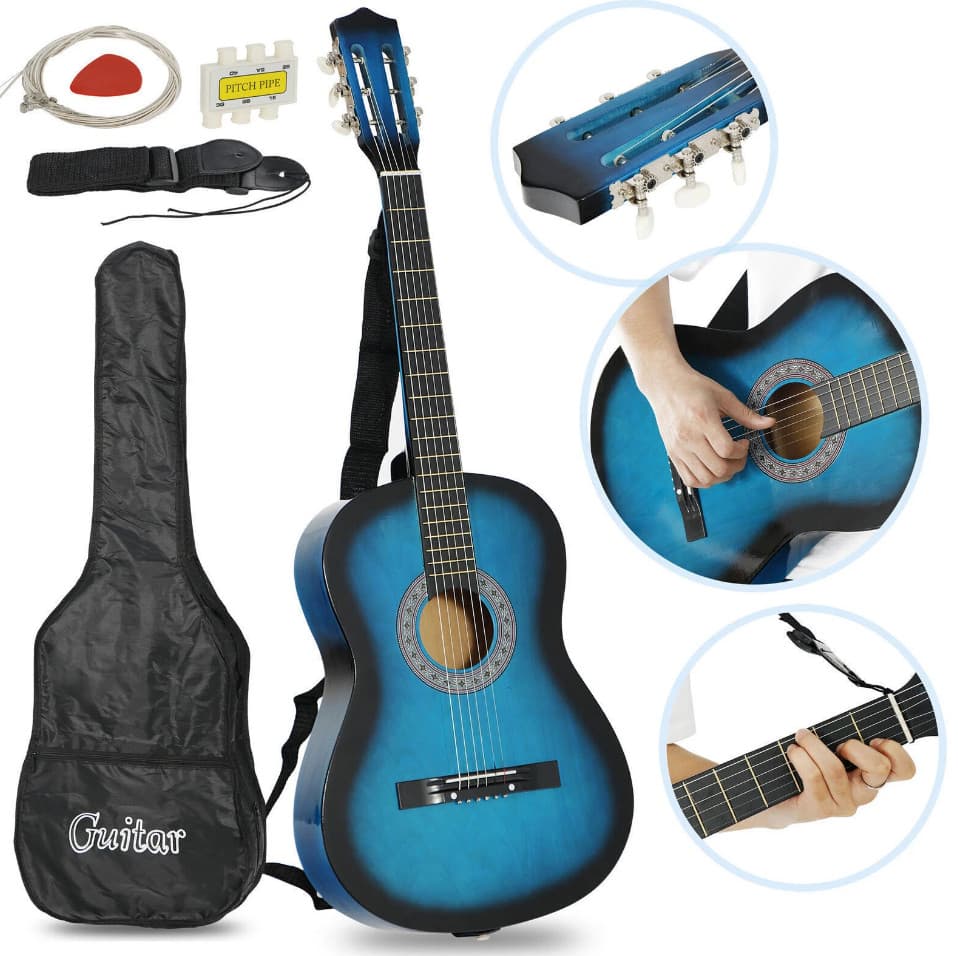 38" Acoustic Guitar Beginner Starter Guitar Kit with Bag, Strap and Guitar Pick