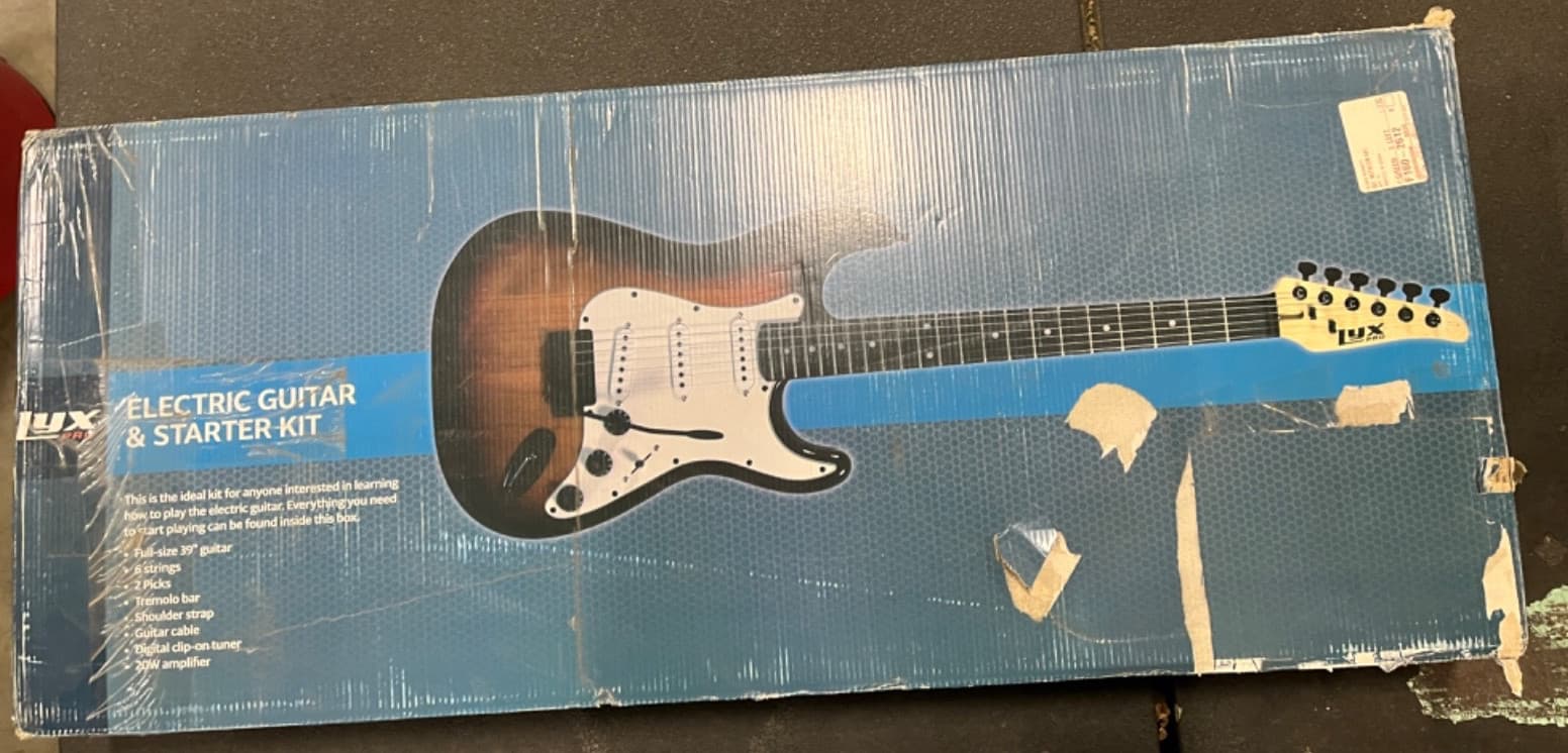 LyxPro Beginner 39” Electric Guitar & Electric Guitar Accessories, Red