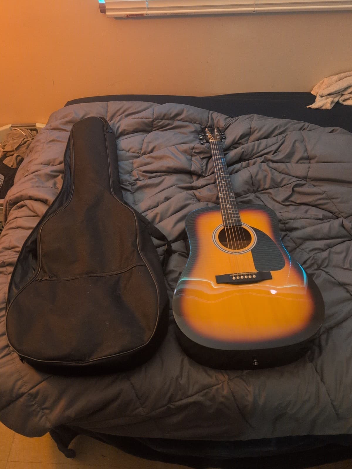 Fender Squier Acoustic Guitar And Guitar Bag