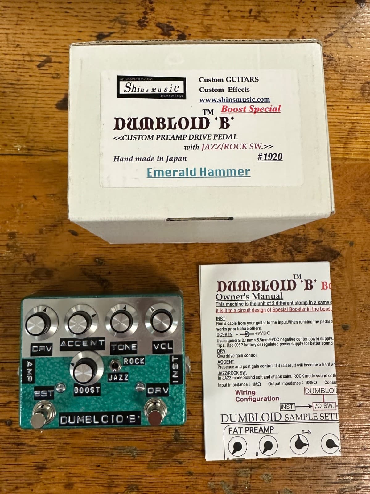 Shin's Music Dumbloid Special Boost Overdrive Guitar Pedal Emerald Hamer