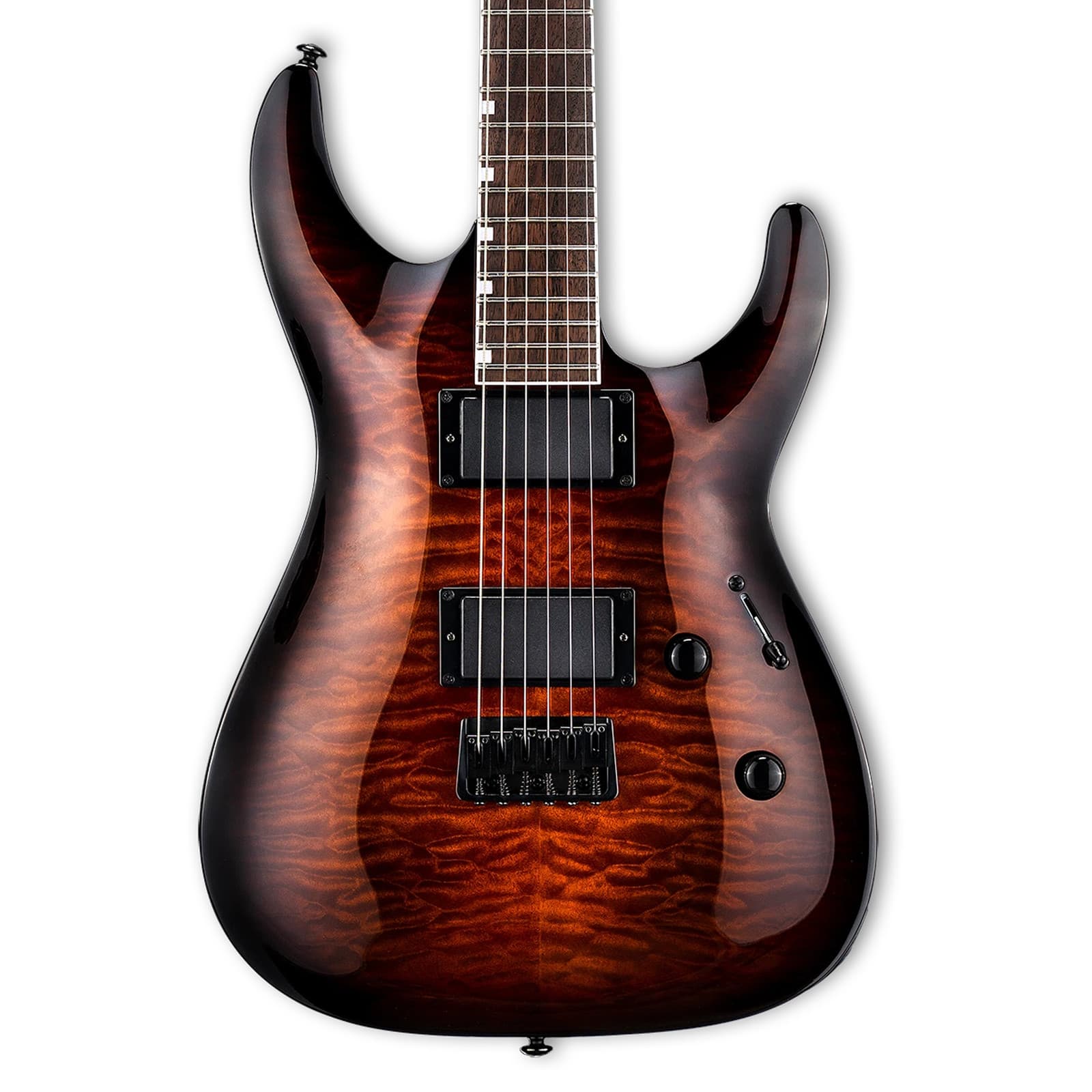 ESP LTD MH-200HT QM Electric Guitar - Dark Brown Sunburst - B-Stock