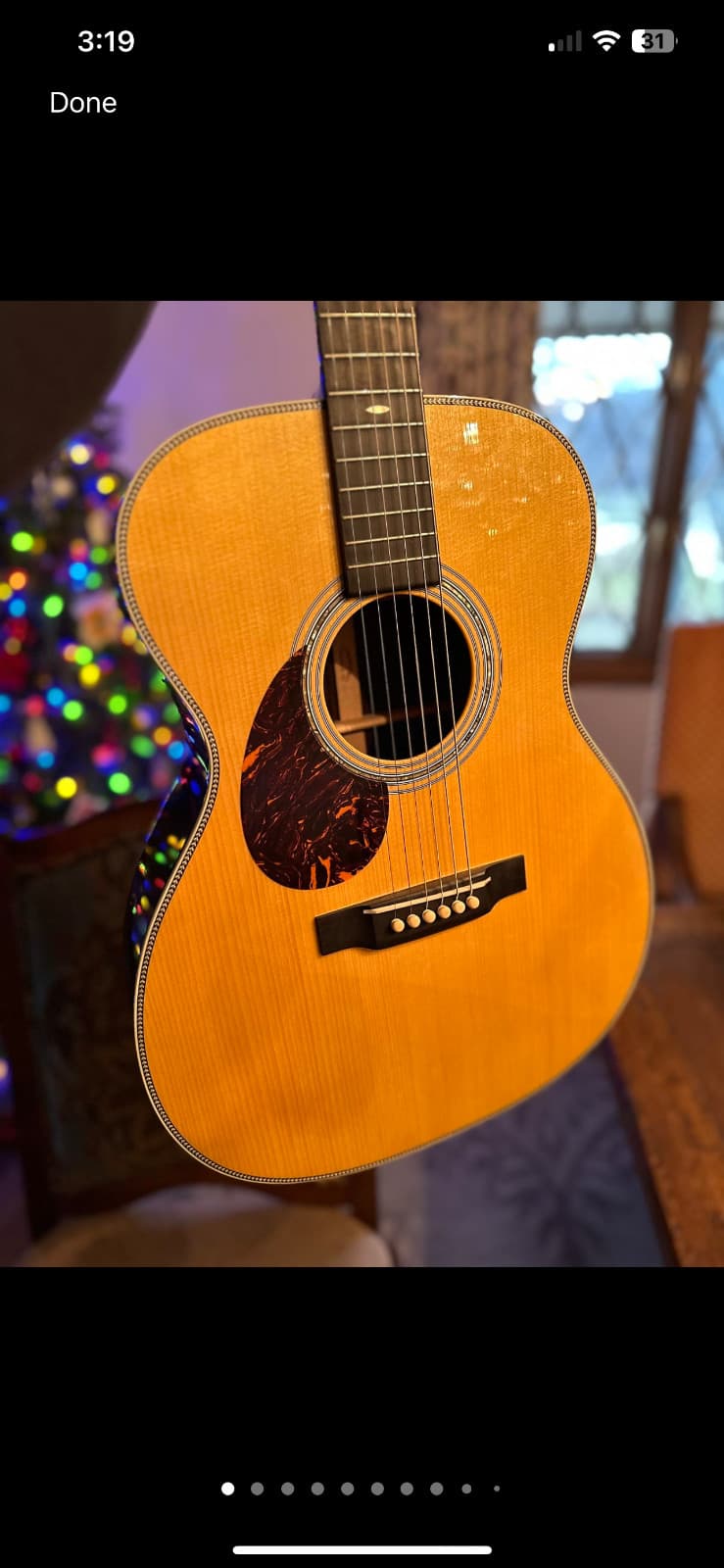 Left Handed Martin Custom Shop OM Madagascar Rosewood Adirondack Spruce Guitar