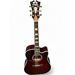 D'Angelico Premier Bowery Trans Black Cherry Burst Acoustic Electric Guitar