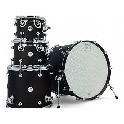 DW 5 Piece Design Series w/ 8" Design Series Rack Tom Satin Black Drum Kit