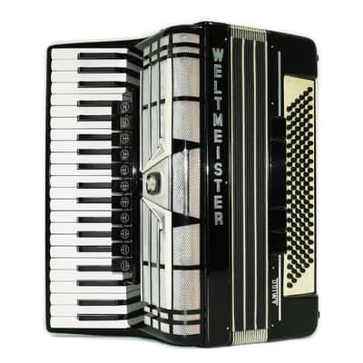 Weltmeister Amigo Accordion 120 Bass, German Full Size Keyboard Piano Accordian, New Straps and Soft Bag, 2713