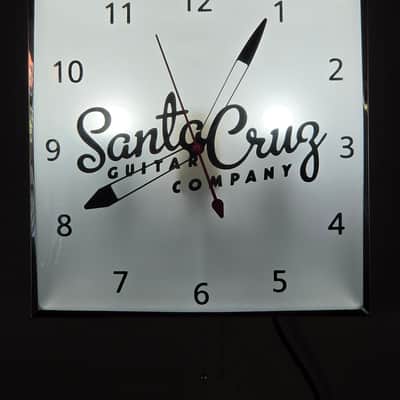Santa Cruz Guitar Company Dealer Styly Light-Up Clock Killer Cool Man Cave/Garage Item Color Changing