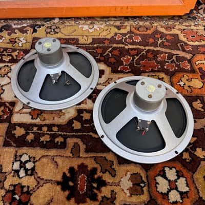 Vintage 1960s Matched Pair Vox AC10 Elac Silver Bell Alnico 10N/86 10" Speakers