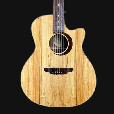 Luna Guitars WL SPALT Woodland Spalted Maple Grand Concert Acoustic Electric Guitar w/ Hardcase