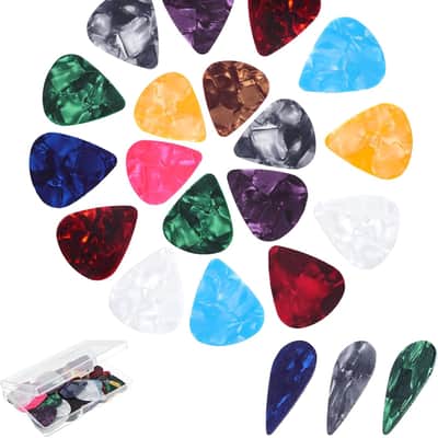 60 PCS Guitar Picks with Organizer Box, Multiple Colorful Guitar Pick 3 Different Thickness For Bass, Electric, Acoustic, Metal Guitar, Ukulele(0.46mm, 0.71mm, 0.96mm)