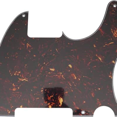 5 Hole Vintage Tele Guitar Pickguard Blank Scratch Plate fits USA/Mexican Fender Telecaster Esquire, 4Ply Tortoise Shell