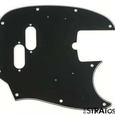 Fender Mustang JMJ Road Worn Bass PICKGUARD Electric Black NO SCREWS