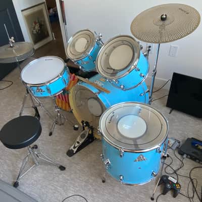 Donner DDS-520 22-inch 5-Piece Professional Drum Kit Full-Size Silent Set 2022 - Blue