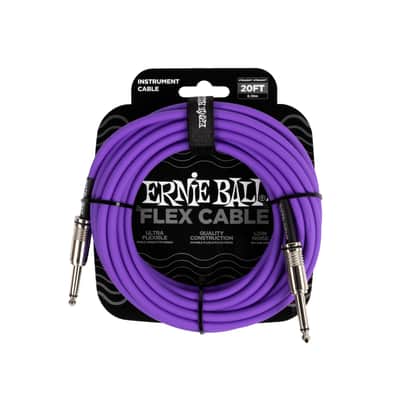 NEW Ernie Ball Flex Instrument Cable - Straight/Straight - Purple - 20'