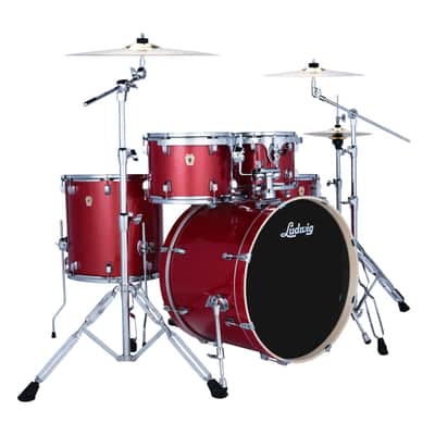 Ludwig Element Evolution 5pc Kit w/Cymbals and Hardware - Crimson Sparkle