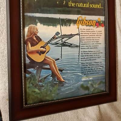 1972 Color Gibson Guitars Promotional Ad Framed J-50 Original