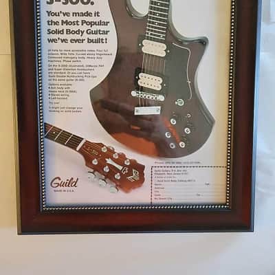 1978 Guild Color Promotional Ad Framed Guils S-300 Original