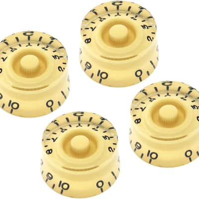 Cream Speed Knobs Compatible with Epiphone Les Paul SG Electric Guitar (Set of 4) Fits 18 Coarse-Spline Import (Metric) Split Shaft Pots Recessed RS18M-CRM4