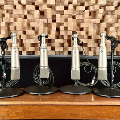 Vintage Neumann U87 Condenser Microphone Matched Quartet! Sequential SNs! 1971 U 87 With Swivel Mounts. Rare!