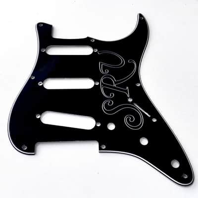 Strat Style Guitar Scratch Plate Pickguard, Black 8 Hole Fit SRV