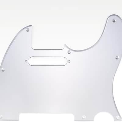 8 Hole Tele Pickguard Scratch Plate Pick Guards for American/Mexican Made Fender Standard Telecaster Modern Style Electric Guitar,1Ply Silver Mirror Acrylic