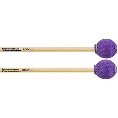 INNOVATIVE PERCUSSION RS30C MEDIUM-HARD MARIMBA / VIBRAPHONE MALLETS PURPLE CORD RATTAN