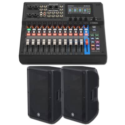 Yamaha MGX12 B 18-Channel Digital Mixing Console Full-Range PA Bundle with 2x DBR15 15-Inch 1,000W Powered Loudspeakers