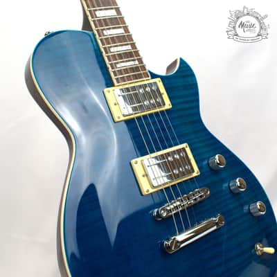 Reverend Roundhouse RA Electric Guitar Transparent Blue Flame Maple Top Railhammer Pickups