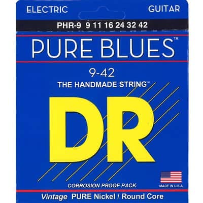 DR Strings PHR-9 PURE BLUESâ„¢ - Pure Nickel Electric Guitar Strings: Light 9-42