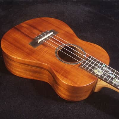 Handcrafted Concert Ukulele, Solid Hawaiian Koa, Mop & Abalone Floral Inlay, Soft-bag, Bruce Wei UG15-2940
